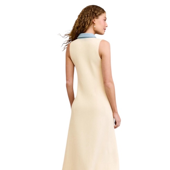 CeCe Rib Denim Trim Midi Shirtdress Size S - Picture 2 of 6